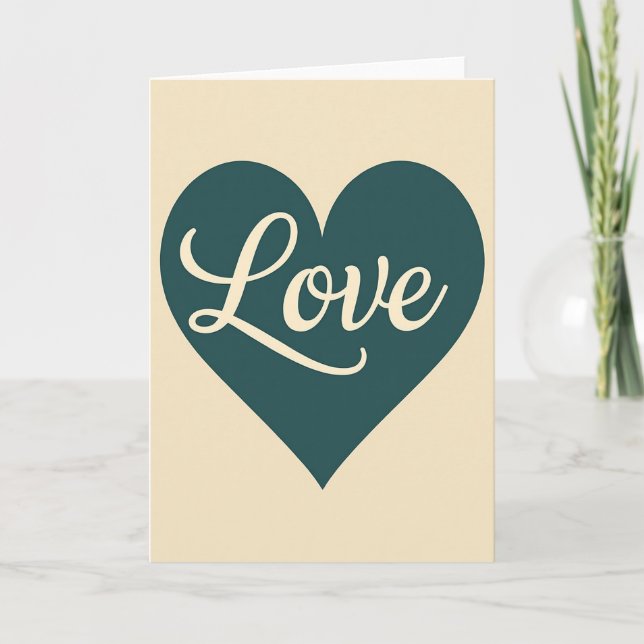 Tarjeta Simple de Corazón de Amor Mate (Anverso)