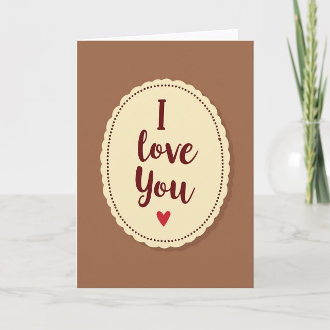Tarjeta Simple de Corazón de Amor Punteado (Anverso)