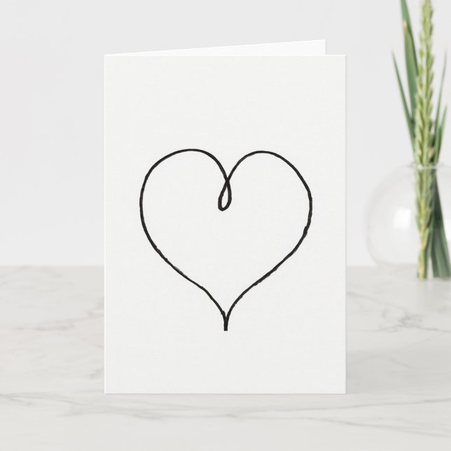 Tarjeta Simple de Corazón Dibujado a Mano (Anverso)