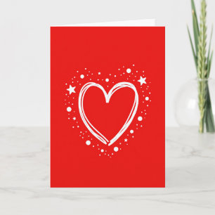 Tarjeta Simple de Corazón y Estrellas