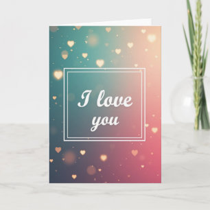 Tarjeta Simple de Corazones Brillantes Te Amo