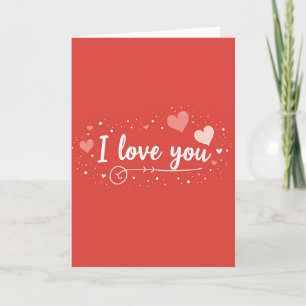 Tarjeta simple de corazones brillantes 'Te amo'