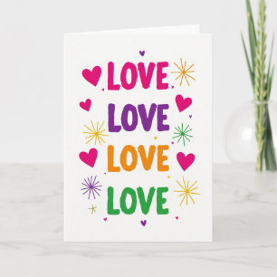 Tarjeta Simple de Corazones de Amor