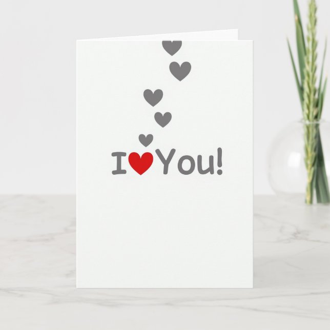 Tarjeta Simple de Corazones Flotantes Te Quiero (Anverso)