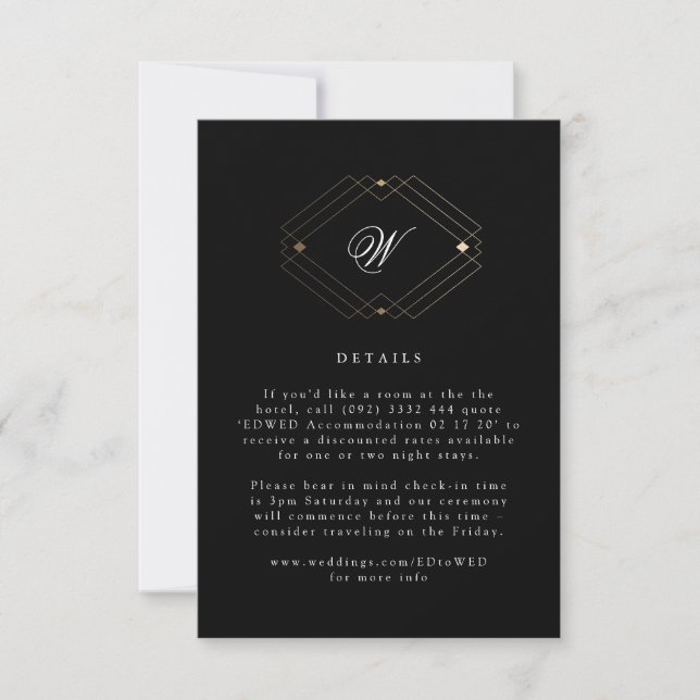 Tarjeta simple de detalles de oro geométrico moder (Anverso)