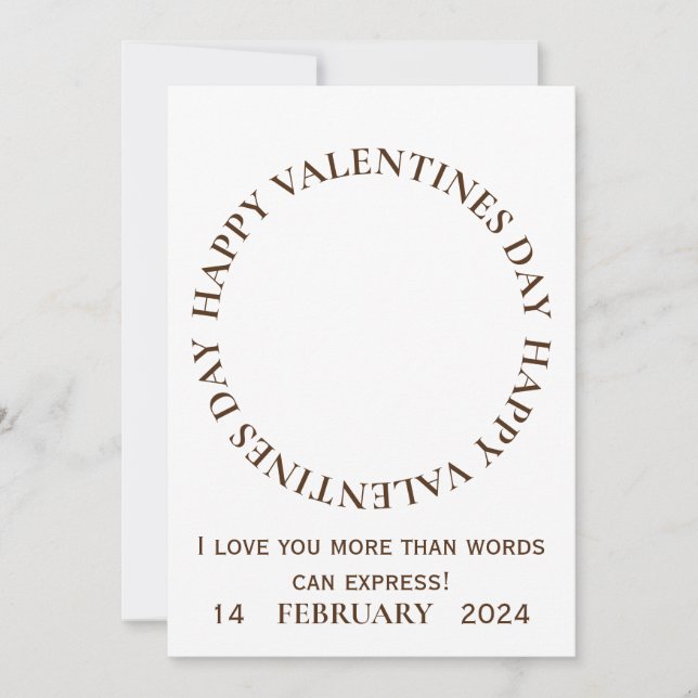 Tarjeta simple de Día de San Valentín fotográfico (Anverso)