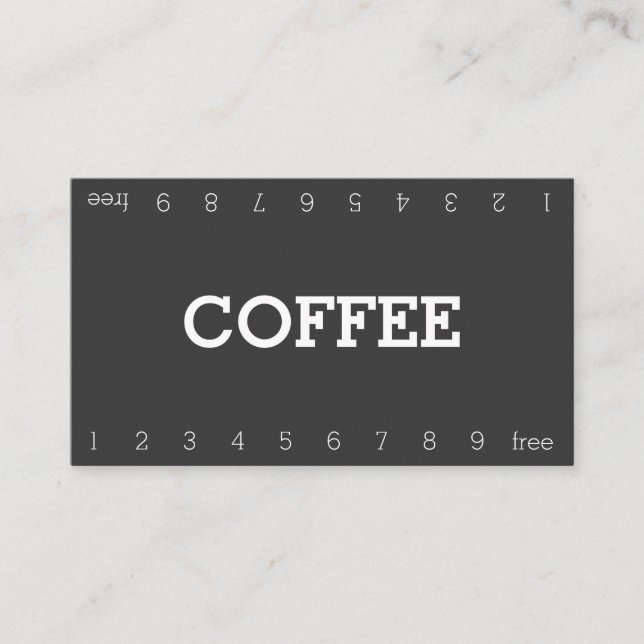 Tarjeta simple de doble número para el café de fid (Anverso)