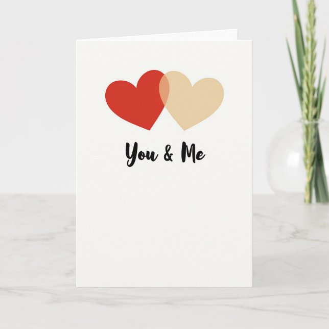 Tarjeta Simple de Dos Corazones para Nosotros (Anverso)