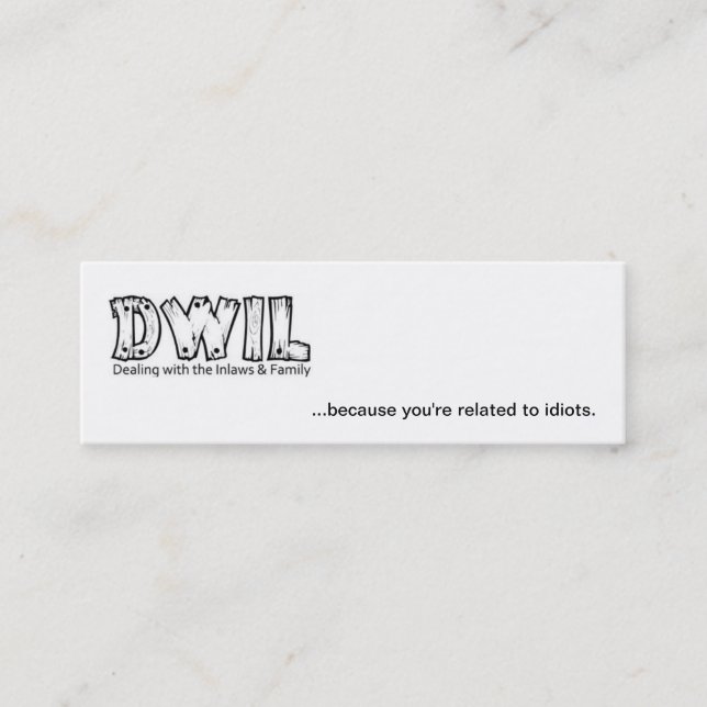 Tarjeta simple de DWIL - pequeña (Anverso)