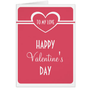 Tarjeta simple de El día de San Valentín cardíaco,