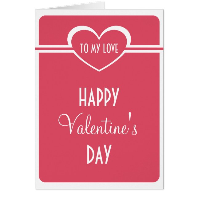 Tarjeta simple de El día de San Valentín cardíaco, (Frente)