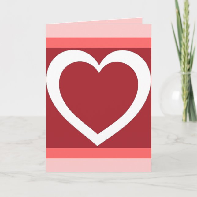 Tarjeta simple de El día de San Valentín rosa blan (Anverso)
