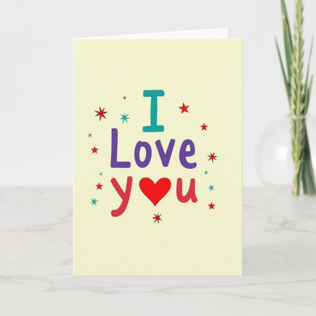 Tarjeta Simple de Estrellas Te Amo (Anverso)