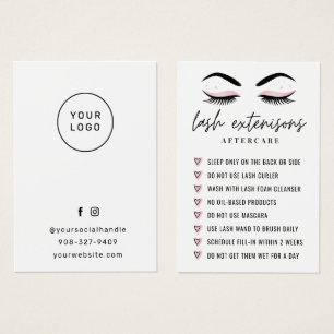 Tarjeta simple de extensiones de Eyelash Aftercare