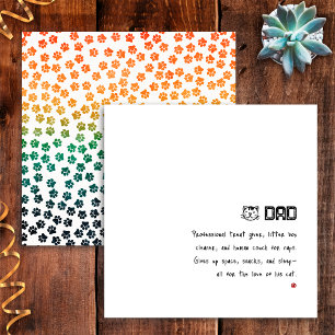 Tarjeta simple de gato divertido de puesta de sol 