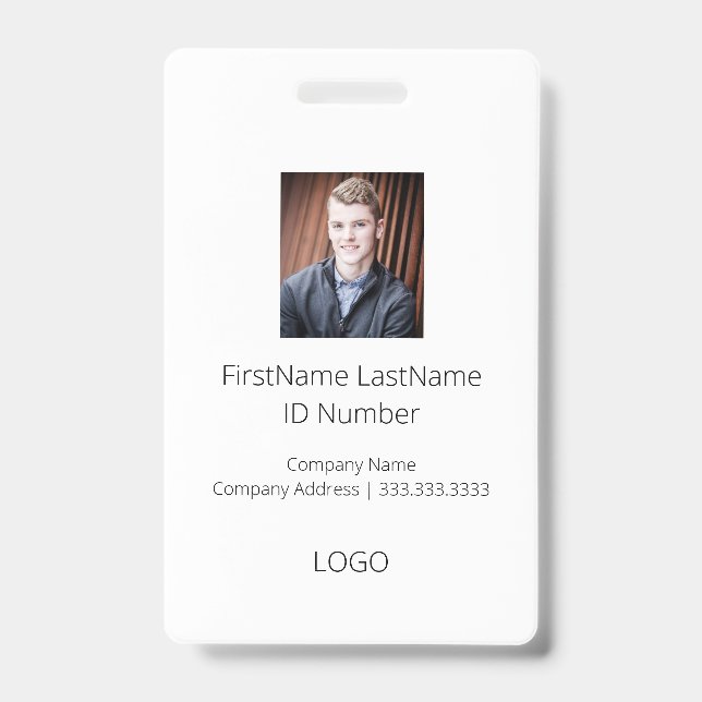 Tarjeta simple de identificación de empleado profe (Parte frontal)