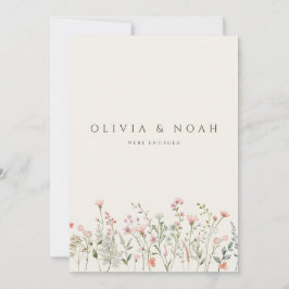 Tarjeta simple de Invitación de compromiso de flor
