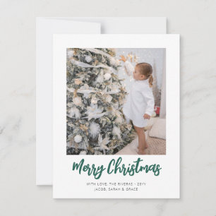 Tarjeta Simple de Navidad con Letra Script Verde F
