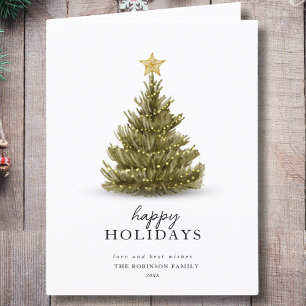 Tarjeta simple de Navidad y felices fiestas con pi