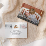 Tarjeta simple de Navidades de anuncio de nacimien<br><div class="desc">Comparte las noticias de tu recién nacido con esta simple tarjeta de navidades fotográficos. Personalice con 1 foto en la parte delantera y 3 fotos en la parte posterior junto con toda la información del estado de nacimiento de su bebé. Visita la colección de tarjetas de mis navidades para ver...</div>