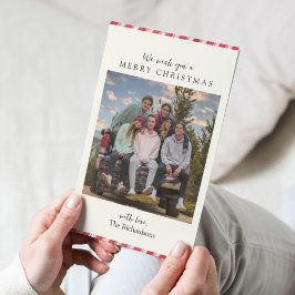 Tarjeta simple de Navidades de canto de banda blan