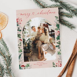 Tarjeta simple de Navidades de fotografía de parej