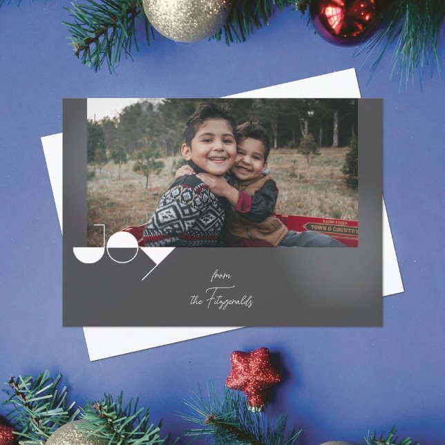 Tarjeta simple de Navidades de fotos de alegría (Subido por el creador)