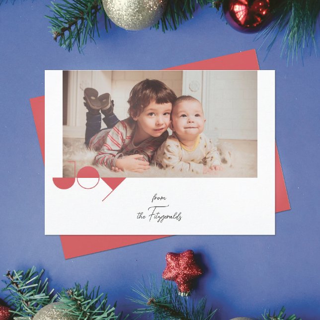 Tarjeta simple de Navidades de fotos de alegría (Subido por el creador)