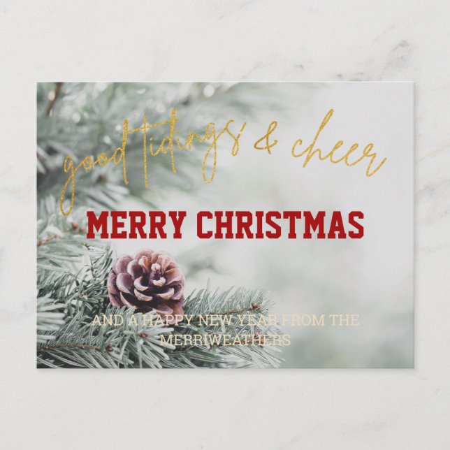 Tarjeta simple de Navidades de guiones de Purpurin (Anverso)