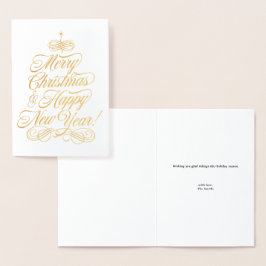Tarjeta simple de Navidades de Relieve metalizado