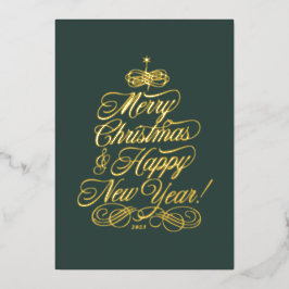 Tarjeta simple de Navidades de Relieve metalizado