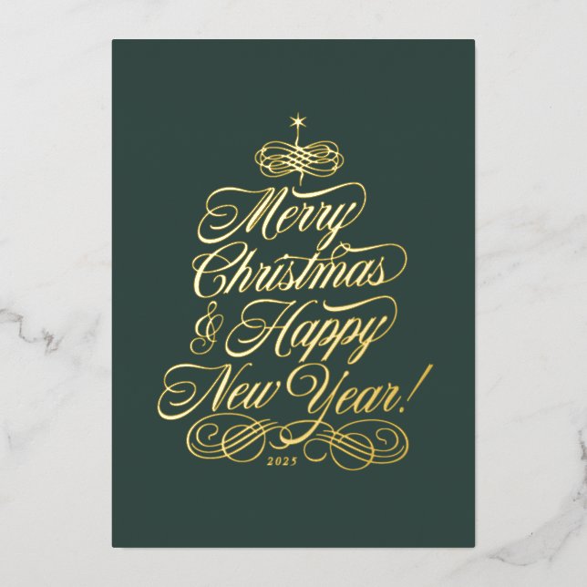 Tarjeta simple de Navidades de Relieve metalizado  (Anverso)