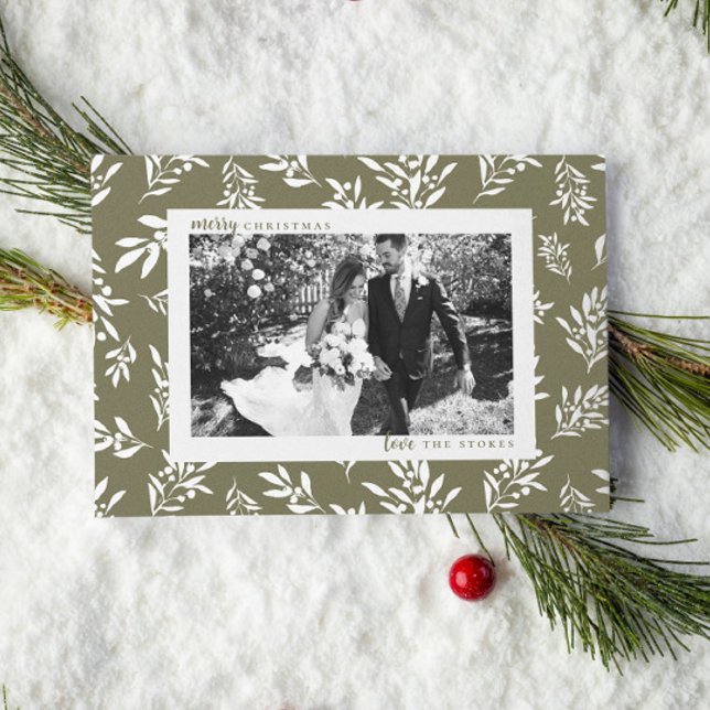 Tarjeta simple de Navidades de vacaciones de veget (Subido por el creador)