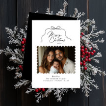 Tarjeta simple de Navidades fotográficos en vieira