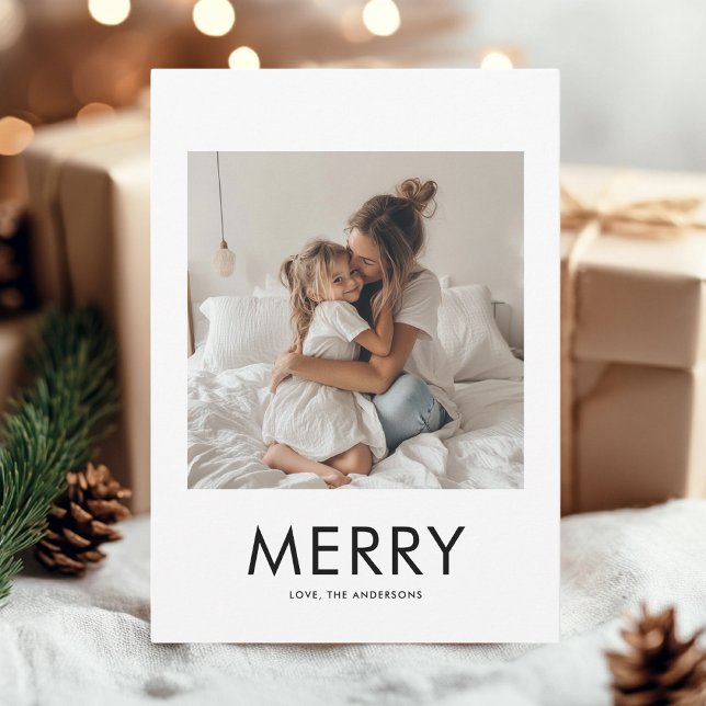 Tarjeta simple de Navidades fotográficos | Vacacio (Subido por el creador)