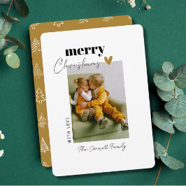 Tarjeta simple de Navidades Minimalistas de oro de