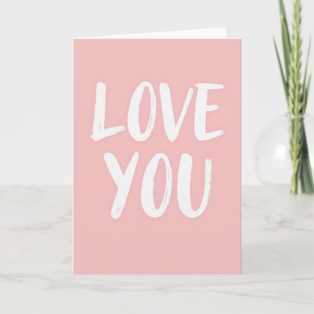 Tarjeta Simple de Pincelada de Te Amo (Anverso)