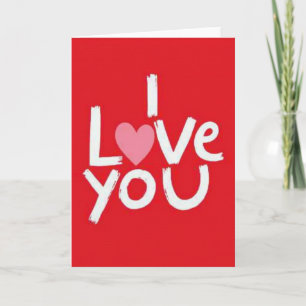 Tarjeta Simple de Pincelada Te Amo Corazón