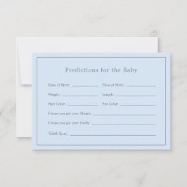 Tarjeta simple de predicción de bebé de Baby Showe