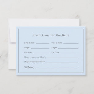 Tarjeta simple de predicción de bebé de Baby Showe