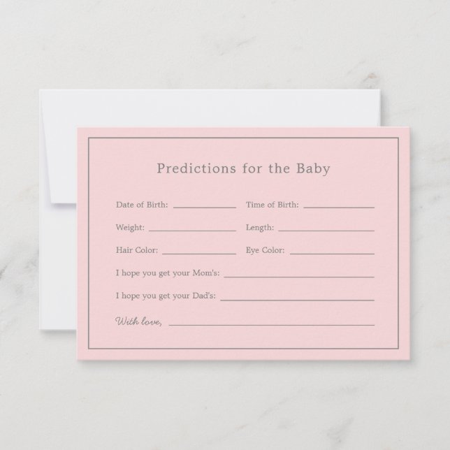 Tarjeta simple de predicción para bebés de Chica d (Anverso)