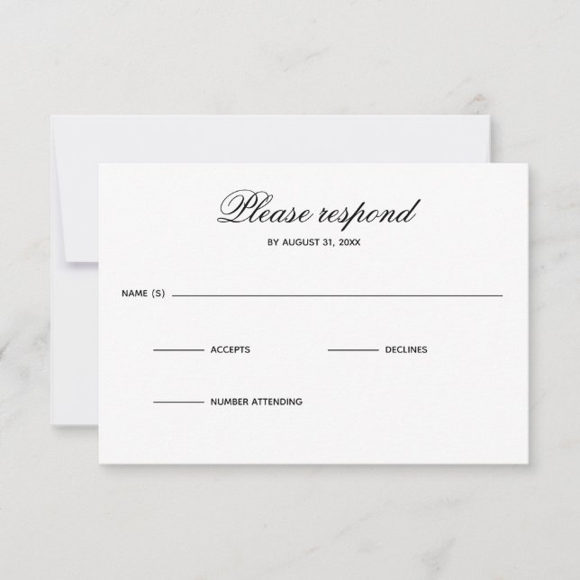 Tarjeta simple de respuesta (Anverso)