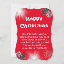 Tarjeta simple de saludo familiar de Navidades roj