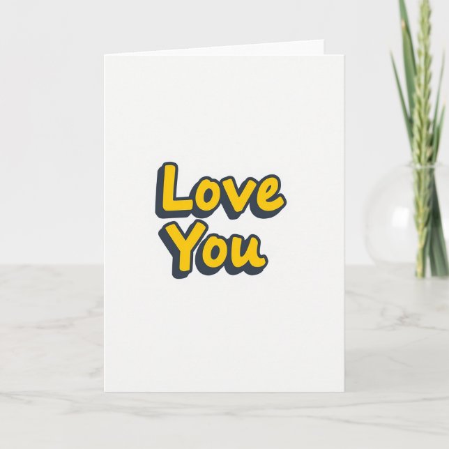 Tarjeta simple de texto 'Te Amo' en 3D (Anverso)