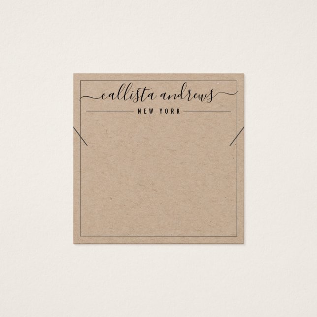 Tarjeta simple de visualización de collares curvos (Anverso)