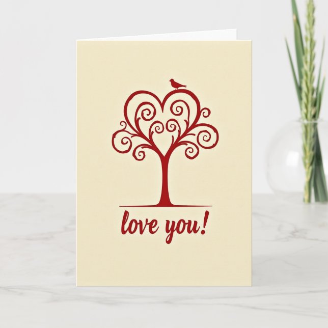 Tarjeta Simple del Árbol Te Amo (Anverso)