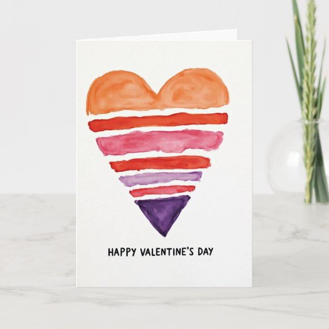 Tarjeta Simple del Corazón de San Valentín (Anverso)