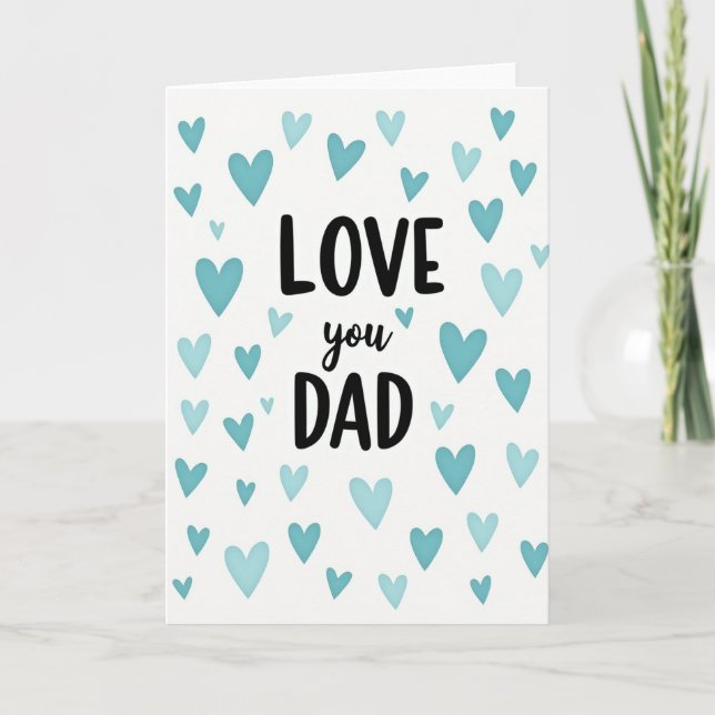 Tarjeta Simple del Corazón Te Amo Papá (Anverso)