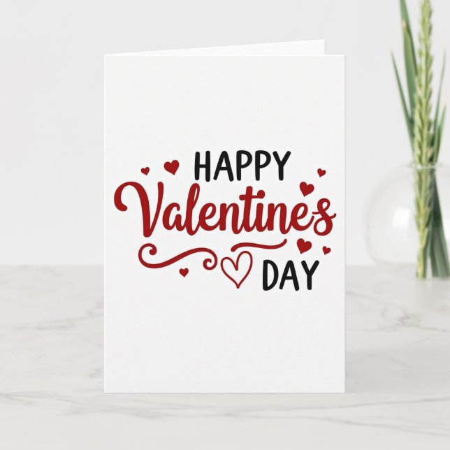 Tarjeta simple del día de San Valentín en rojo (Anverso)