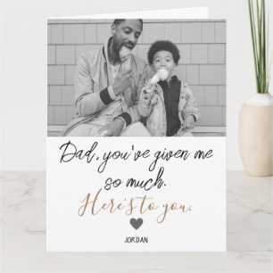 Tarjeta simple día feliz del padre, foto de gran cita